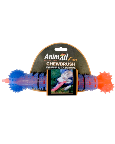 AnimAll Фан жевательная щетка-кость оранжевая с синим, 24 см
