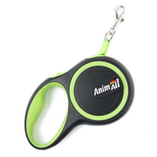 AnimAll рулетка-повідець до 25кг/5метрів М Салатово-чорний