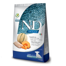 Сухой корм для щенков мелких пород Farmina N&D Grain Free OCEAN COD, PUMPKIN & CANTALOUPE MELON PUPPY MINI с треской и дыней 2,5 kg 38791