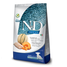 Сухий корм для цуценят малих порід Farmina  N&D Grain Free OCEAN COD, PUMPKIN & CANTALOUPE MELON PUPPY MINI з тріскою та динею 2,5 kg 38791