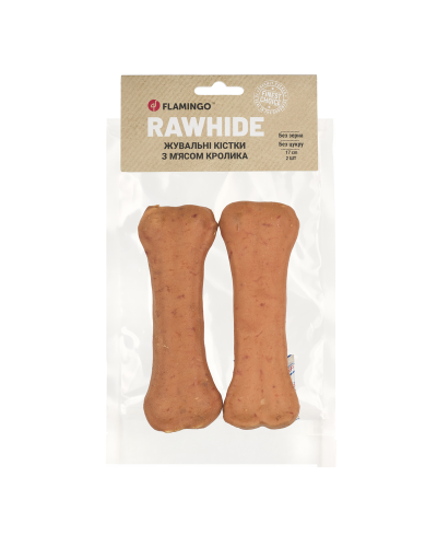 Flamingo ЖЕВАТЕЛЬНЫЕ КОСТИ ДЛЯ СОБАК С МЯСОМ КРОЛИКА 2ST-220G-15CM. 220g