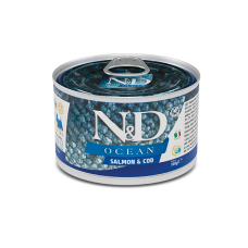Вологий корм для собак малих порід Farmina N&D Grain Free OCEAN SALMON & COD ADULT MINI з лососем та тріскою, 140 г 02222