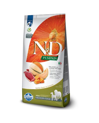 Сухой корм для собак cредних и крупных пород Farmina N&D Grain PUMPKIN DUCK & CANTALOUPE ADULT MEDIUM & MAXI с уткой и дыней 12 kg 38968
