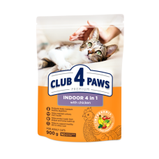 Club 4 Paws Premium Indoor 4 in 1 сухий корм для кішок 900 г - курка