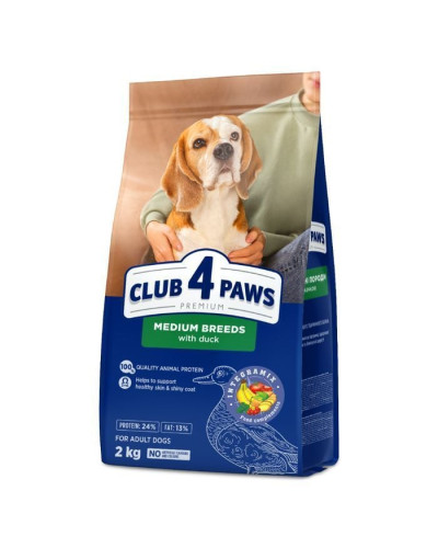 Club 4 Paws Premium Medium Breeds сухий корм для собак 2 кг - качка