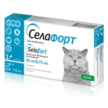 Selafort by KRKA - Селафорт краплі від бліх, кліщів і гельмінтів для котів, 2,6-7,5кг
