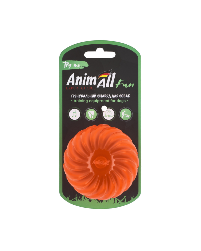 AnimAll Fun мяч волна с пищалкой 75 мм оранжевый