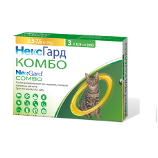NexGard Combo (Нексгард Комбо) спот-он краплі від бліх, кліщів та гельмінтів для котів  2,5-7,5 кг (L)