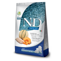 Сухий корм для  собак середніх порід FarminaN&D Grain Free OCEAN COD, PUMPKIN & CANTALOUPE MELON PUPPY MEDIUM & MAXI з тріскою та динею, 2,5 kg 38807
