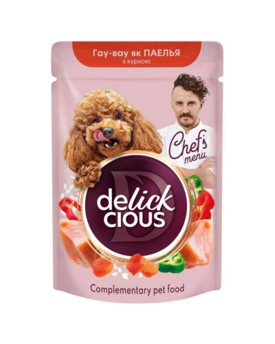 Delickcious Chef's Menu вологий корм для собак 85 г - курка