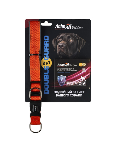 AnimAll VetLine Double Guard комплект ошейник с противопаразитарной лентой, 25 мм, 400 - 500 мм, оранжевый (40/X/X) шт