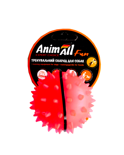 AnimAll Фан мяч каштан 7 см коралловый