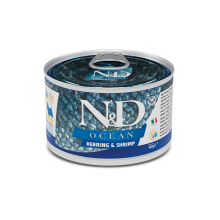 Вологий корм для собак малих порід Farmina N&D Grain Free OCEAN HERRING & SHRIMP ADULT MINI з оселедцем, тріскою, тунцем та креветкою, 140 г 02215