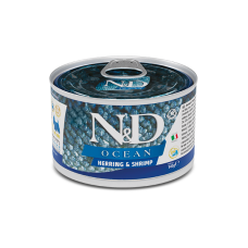 Вологий корм для собак малих порід Farmina N&D Grain Free OCEAN HERRING & SHRIMP ADULT MINI з оселедцем, тріскою, тунцем та креветкою, 140 г 02215