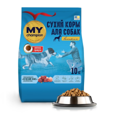 Мой чемпион. Полнорационный сухой корм для больших собак "Мясной микс", 10 кг