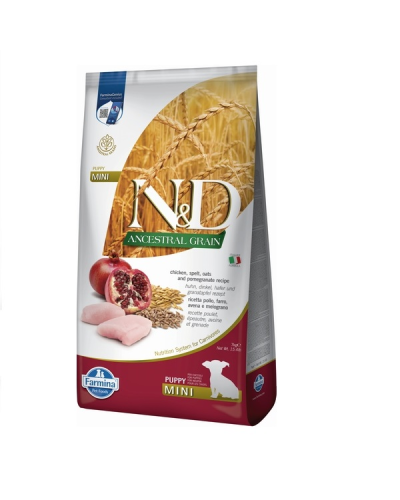 Сухой корм для щенков мелких пород Farmina N&D Low Grain CHICKEN & POMEGRANATE PUPPY MINI 7 kg 35066