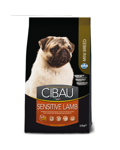 Сухой корм для собак мелких пород Farmina CIBAU SENSITIVE ADULT MINI с чувствительным пищеварением с ягненком 2,5 кг. 30986