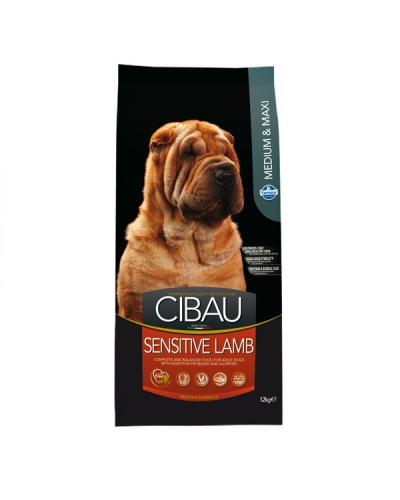 Вологий корм для дорослих собак Farmina CIBAU SENSITIVE ADULT MEDIUM & MAXI з чутливим травленням з ягням 12 кг.31044