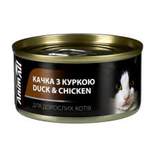 АнімАлл вологий корм для котів з качкою та куркою 80 г