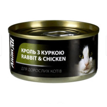 АнимАлл влажный корм для кошек с кролем и курицей 80 г