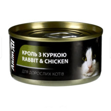 АнімАлл вологий корм для котів з кролем та куркою 80 г