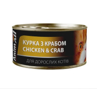АнимАлл влажный корм для кошек Курица с Крабом 85г