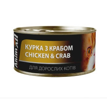 АнимАлл влажный корм для кошек Курица с Крабом 85г