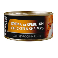 АнімАлл вологий корм для котів Курка з Креветками 85г