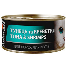 АнімАлл вологий корм для котів Тунець з Креветками 85г