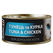 АнімАлл вологий корм для котів Тунець з Куркою 85г