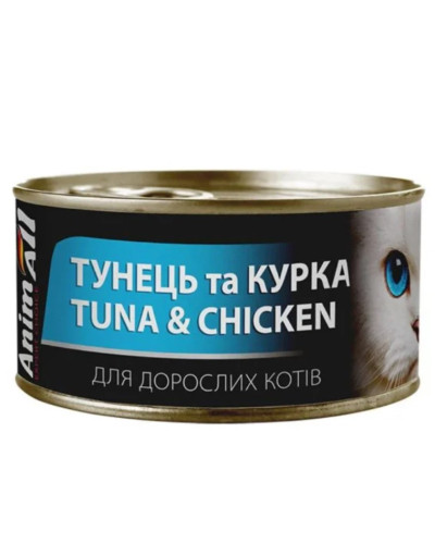 АнімАлл вологий корм для котів Тунець з Куркою 85г