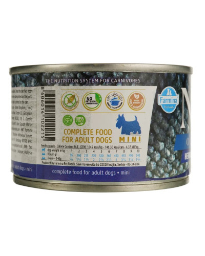 Вологий корм для собак малих порід Farmina N&D Grain Free OCEAN HERRING & SHRIMP ADULT MINI з оселедцем, тріскою, тунцем та креветкою, 140 г 02215