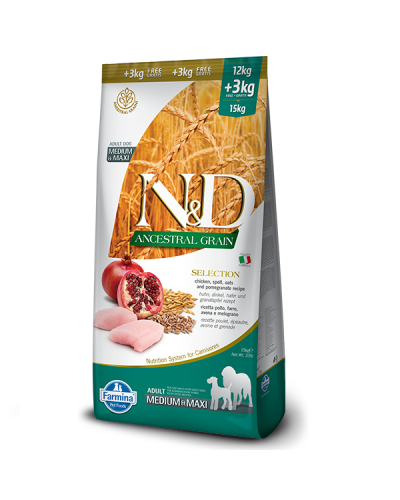 Сухой корм для собак Farmina N&D Low Grain CHICKEN & POMEGRANATE ADULT 15 kg 38135