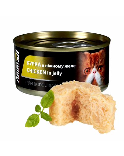 АнимАлл влажный корм для кошек Курица в нежном желе 85г