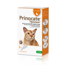 Прінокат Prinocate Large Cats краплі від бліх та кліщів для котів до 4 кг, 40/4мг (уп х 3 піпетки)