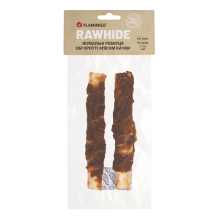 Flamingo ЖЕВАТЕЛЬНЫЕ РЕБЕРКИ ДЛЯ СОБАК ОБОБРНУТЫЕ МЯСОМ УТКИ 17CM 2ST 110GR