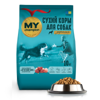 Мой чемпион. Полнорационный сухой корм для собак "Мясной микс", 10 кг