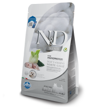 Сухий корм для цуценят з білою шерстю малих порід Farmina N&D Grain Free WHITE ADULT MINI з сібасом, спіруліною та фенхелем, 2 кг 41012