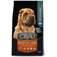 Сухий корм для дорослих собак середніх та великих порід Farmina CIBAU SENSITIVE ADULT MEDIUM & MAXI з чутливим травленням з ягням 2,5 кг. 30979