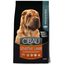Сухой корм для взрослых собак cредних и крупных пород CIBAU SENSITIVE ADULT MEDIUM & MAXI с чувствительным пищеварением с ягненком 2,5 кг. 30979