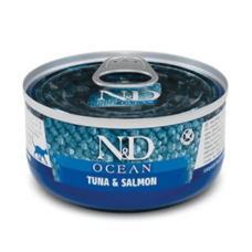 Влажный корм для кошек Farmina N&D Grain Free OCEAN TUNA AND SALMON тунец, лосось, 70 г 02031