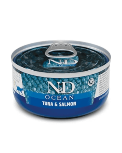 Вологий корм для котів Farmina N&D Grain Free OCEAN TUNA AND SALMON тунець, лосось, 70 г 02031