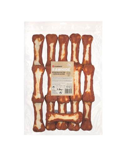 Flamingo ЖЕВАТЕЛЬНЫЕ КОСТИ ДЛЯ СОБАК С МЯСОМ УТЫ 15CM 16ST 1,6KG