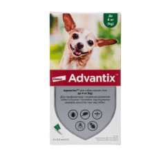 Краплі на холку для собак Elanco Bayer Advantix до 4 кг, 4 шт
