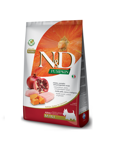 Сухой корм для собак  мелких пород Farmina N&D Grain PUMPKIN CHICKEN & POMEGRANATE ADULT MINI 7 kg 33635