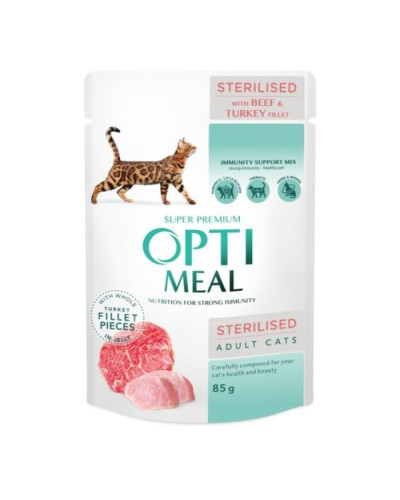 Набір 3+1 вологий корм для кішок Optimeal Multi Taste Sterilised 340 г