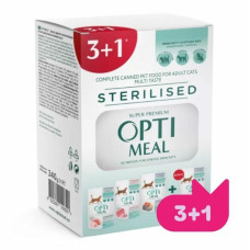 Набір 3+1 вологий корм для кішок Optimeal Multi Taste Sterilised 340 г