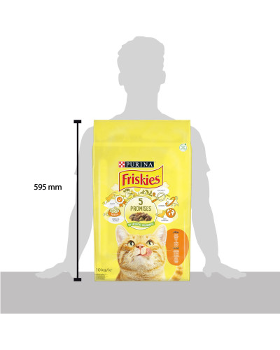 Сухой корм FRISKIES для взрослых кошек, с курицей и овощами, 10 кг