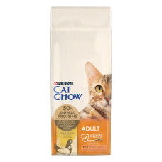 Сухий корм CAT CHOW Adult для дорослих котів, з куркою, 15 кг