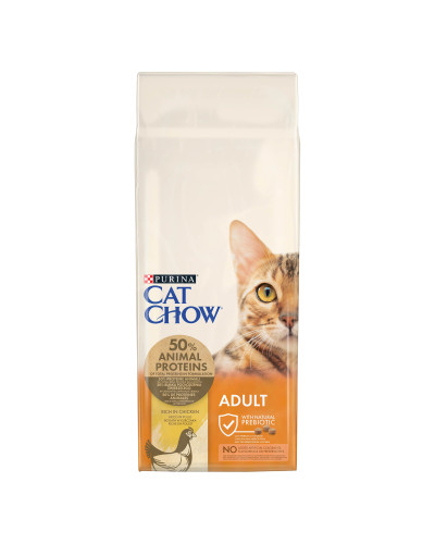 Сухий корм CAT CHOW Adult для дорослих котів, з куркою, 15 кг